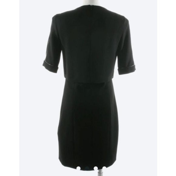 The Kooples Dress EU 40 Black Short Sleeve Stretch Career Church - Picture 2 of 9